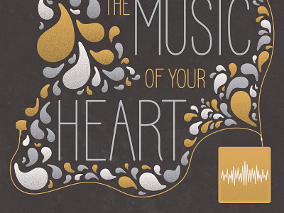 Tune In gold illustration silver texture vector