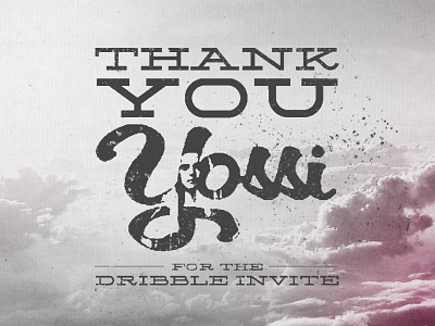 Thank You Yossi black and white dribbble grey thank you yossi