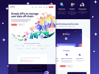 Privy Homepage clean crypto design graphic design homepage illustration interface landing page tech ui user experience ux web web illustration web3 website