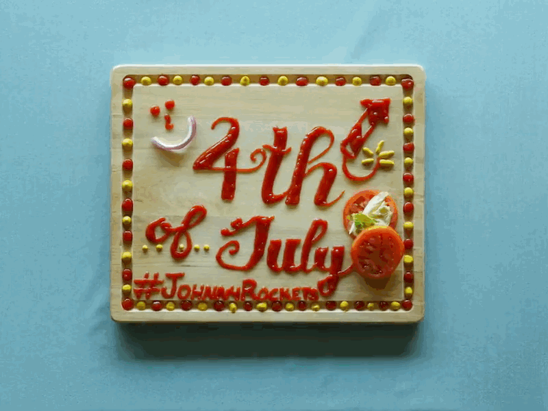 4th of July Johnny Rockets Ketchup Lettering 4th of july food type hand lettered johnny rockets ketchup lettering type typography