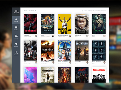 FlixFeed Popular Page hulu movies netflix product design responsive television tv ui user interface ux web design