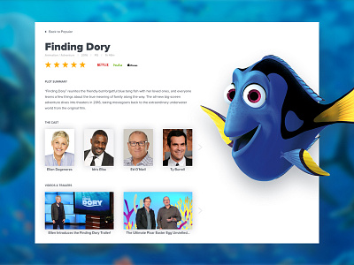 FlixFeed @FindingDory Case Study @DisneyPixar #FindingDory disney finding dory hulu movies netflix pixar product design responsive television tv ui user interface