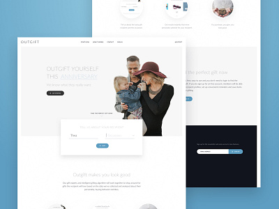 Outgift Yourself clean design gift gifting homepage landing minimal outgift ui ux web website