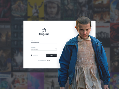 FlixFeed Login app hulu movie movies netflix product stranger things television tv ui ux website