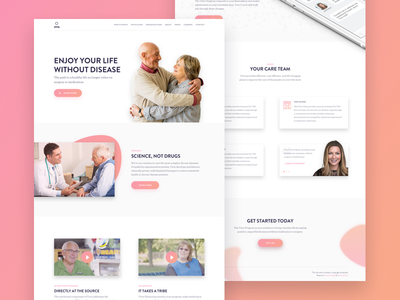 Enjoy Your Life clean gradient healthcare hero homepage interface landing minimal ui video player web web design