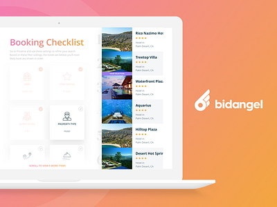 Updated Booking Checklist app gradient hotel interface product travel ui web design