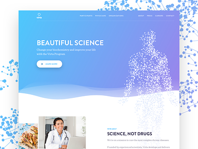 Beautiful Science clean gradient healthcare hero homepage interface landing minimal science ui web webdesign