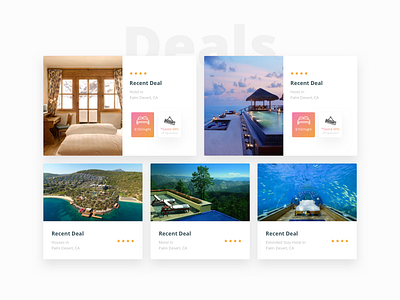 BidAngel Deals app cards deal deals gradient hotel travel ui web web design website