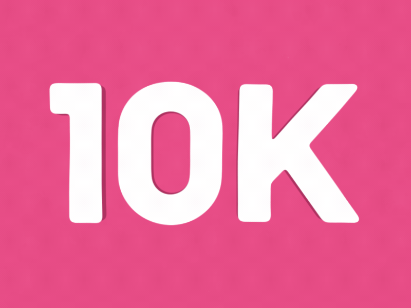 10k Milestone - Thank you! 10000 10k after effects animated animation clean design dribbble followers illustration thank you typography