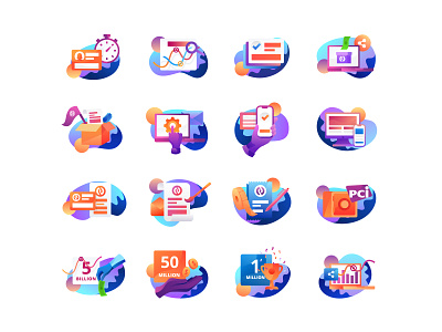 Spot Illustrations app branding charity design gofundme grabient gradient gradient icon icon illustration interface logo product sprite ui user interface vector web web design website