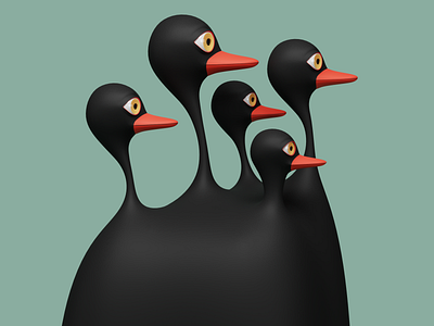 Black Swans 3d 3dsmax design illustration