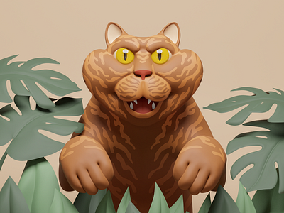 cat 3d concept illustration