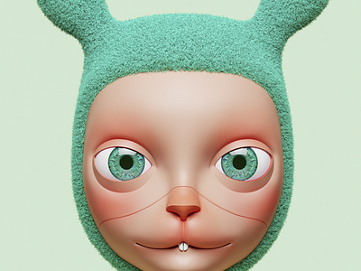 moon rabbit 3dsmax character design photoshop