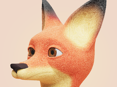 fox 3d character concept design fur illustration