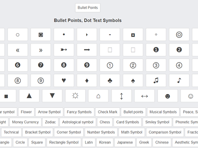 Bullet point symbol bullet point cool symbols copy and paste symbols dot symbol dots symbols textsymbols