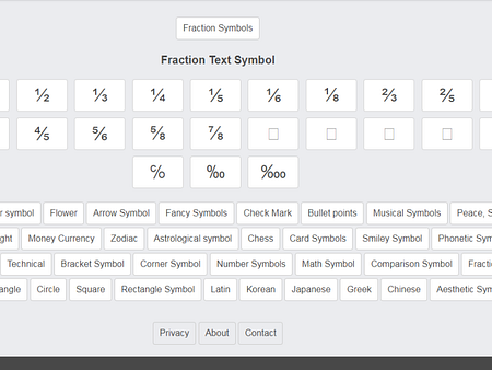 Fraction symbols by Copy and paste symbols on Dribbble