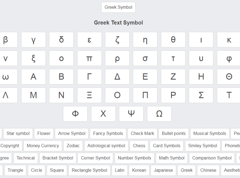 Greek symbols by Copy and paste symbols on Dribbble