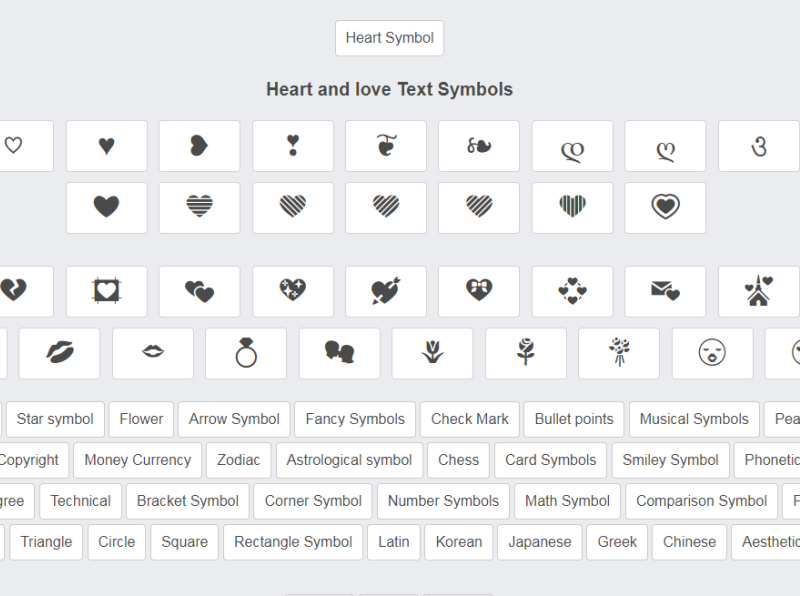 Heart Symbol By Copy And Paste Symbols On Dribbble