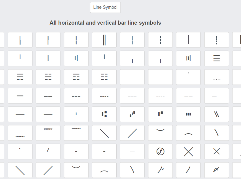 line symbols copy and paste