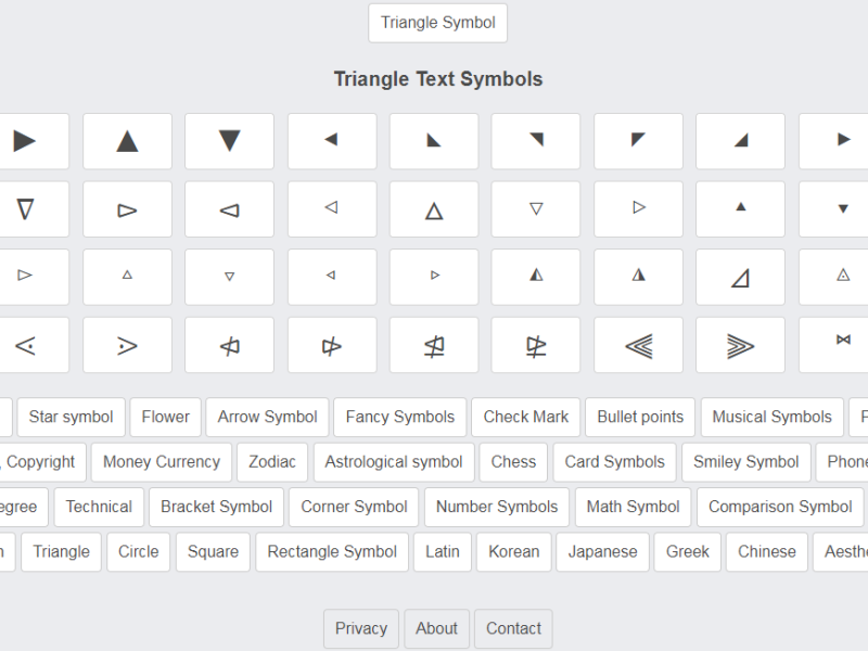 triangle symbol copy and paste