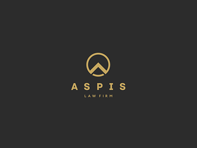 Aspis aspis gold law logo logotype shield sparta