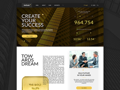 UniGolg business gold page responsive ui uiux ux web web site