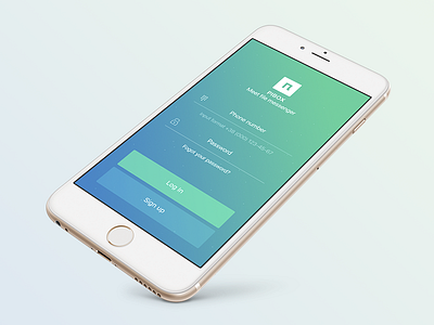 Pibox app cloud ios iphone login messenger mobile mockup phone pibox ui ux