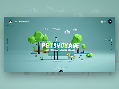 Petsvoyage 3d air animal illustration logistic pets screen ui ux web webdesign website