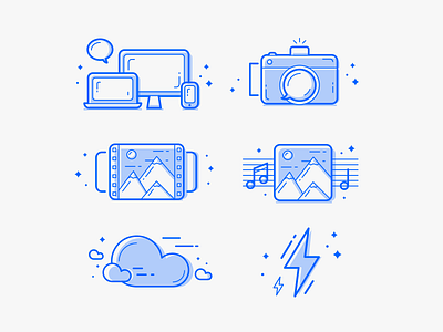 Icon set cloud energy icon icons illustration mark music photo responsive symbol