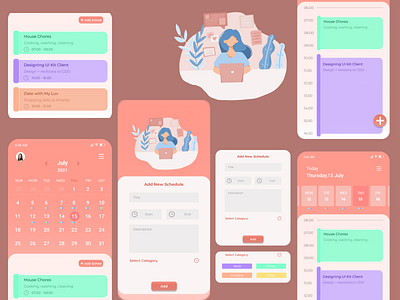 Calendar Apps app calendar design reminder schedule ui