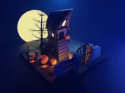 Huntedhouse 3d modeling