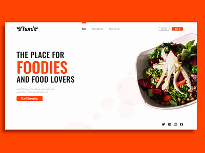 Yum! UI/UX Design - The Foodes Website app branding design graphic design logo ui ux vector web website