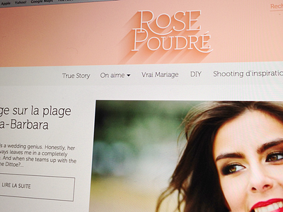 Rose Poudré amour drop shadow france french grid love mariage pink rose shadow web design wedding