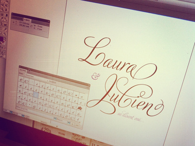 Laura & Julien font french glyphs illustrator invit script wedding