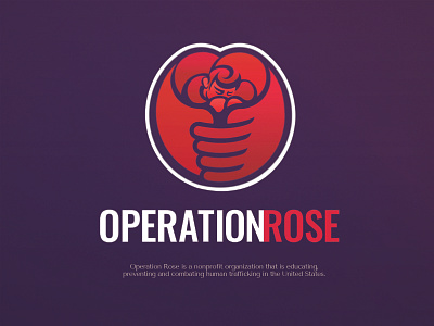 Operation Rose charity logo flower logo logo logo design logo design branding logomark purple red rose logo