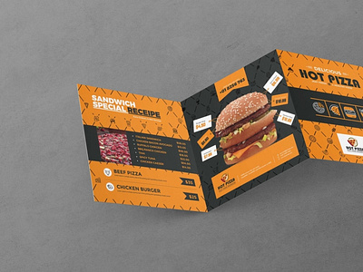 Z Fold Menu Trifold Brochure Design Template