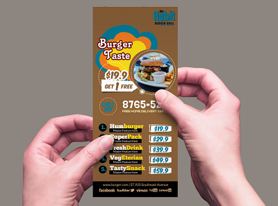 Burger Restaurant Rack Card Design Template burger card design rack restaurant template