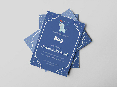 Boy Baby Shower Invitation Design Template