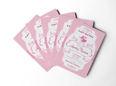 Girl Baby Shower Invitation Design Template baby design girl invitation shower template