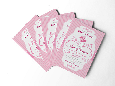 Girl Baby Shower Invitation Design Template