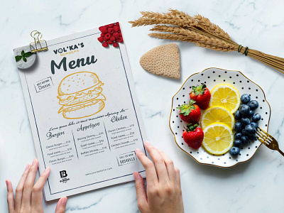 Prime Volkas Burger Centre PSD Menu Template