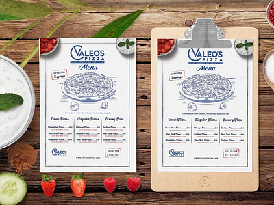 Prime Valeos Pizza Restaurant Menu PSD Template