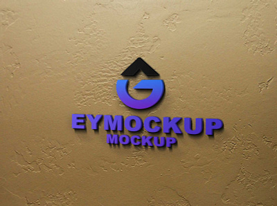 Indoor Wall Logo 3d Mockup branding design illustration logo menu psd template ui ux vector