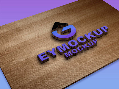 CNC 3D Wood Logo Mockup branding design illustration logo menu psd template ui ux vector