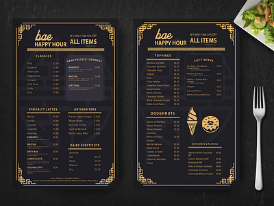 Prime Golden Menu Template branding business design golden graphic design menu menu template prime psd psd template restaurant template