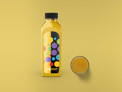 Juice Bottle Label Mockup branding design illustration vector