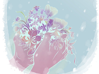 Strange Blessings flowers illustration snow