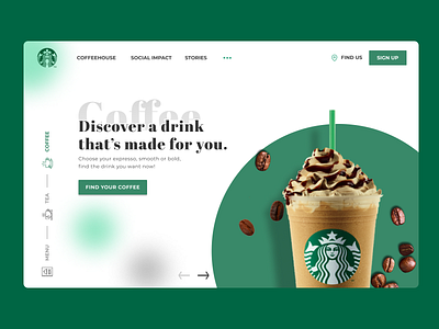 Starbucks landing-page recreation app branding typography ui