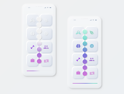 Biwell - A wellness app design neumorphism ui ux