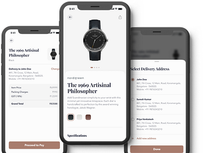 Nordgreen: The Artisinal Watch appdesign application branding ecommerceapp mobile mobileappdesign ui uidesign ux uxdesign watchapp